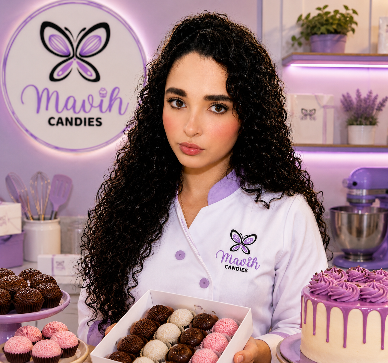 Mavih, confeiteira e fundadora da Mavih Candies